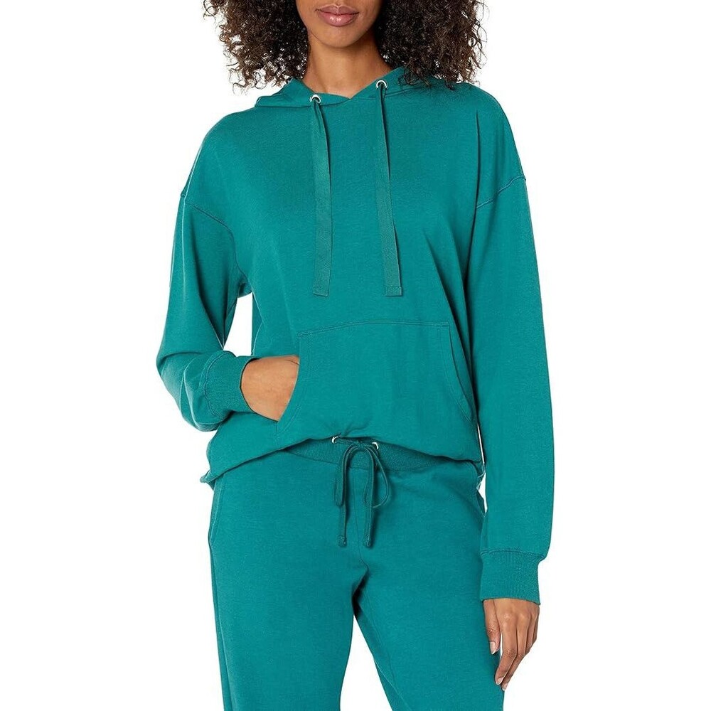 The Drop Women's Remi Loose-fit French Terry Hoodie Sweatshirt, Pacific Teal, 4X